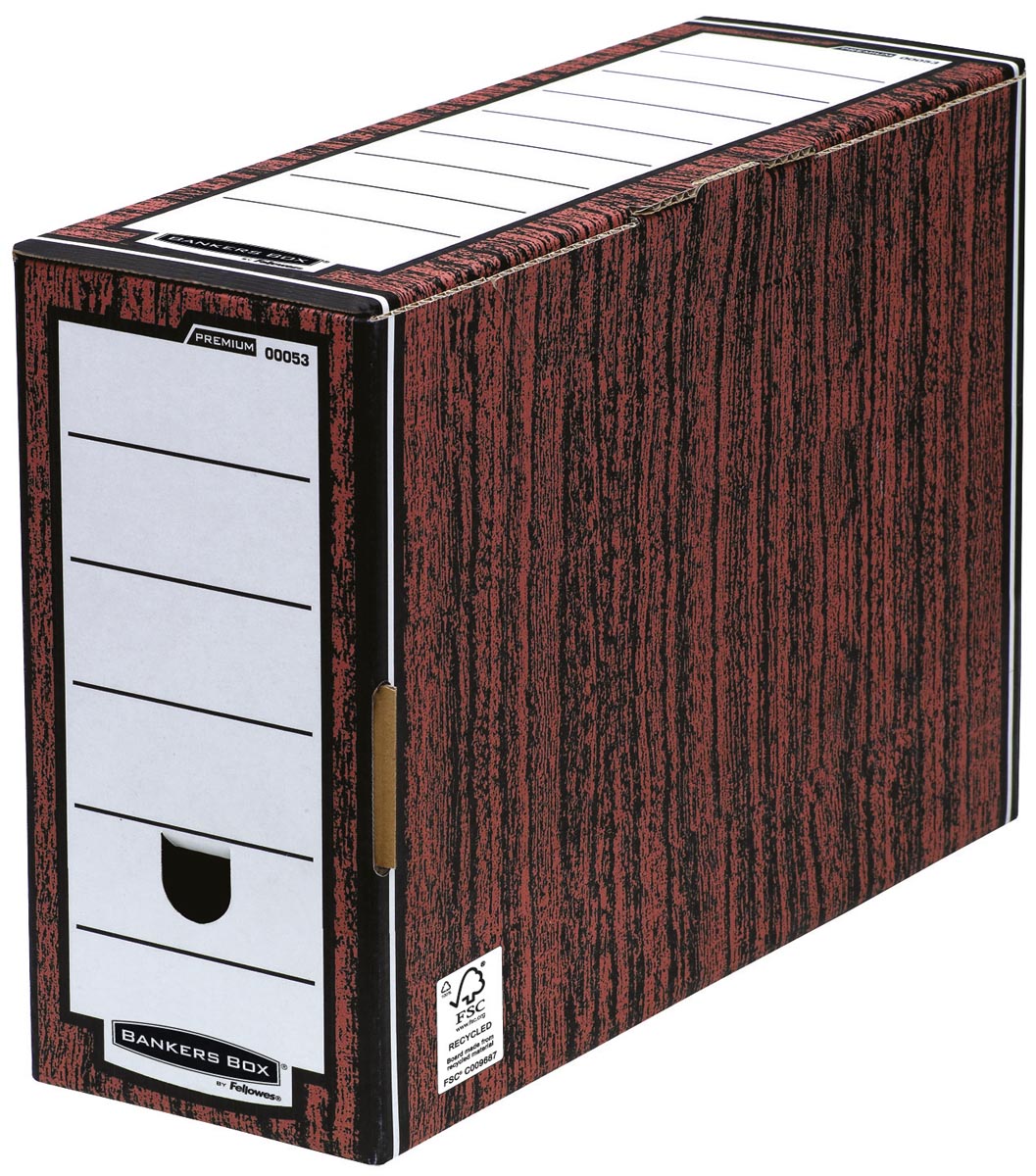 Bankers Box premium transfer archiefdoos, ft 12,7 x 25,4 x 35,9 cm, houtnerf Bankers Box premium transfer archiefdoos, ft 12,7 x 25,4 x 35,9 cm, houtnerf