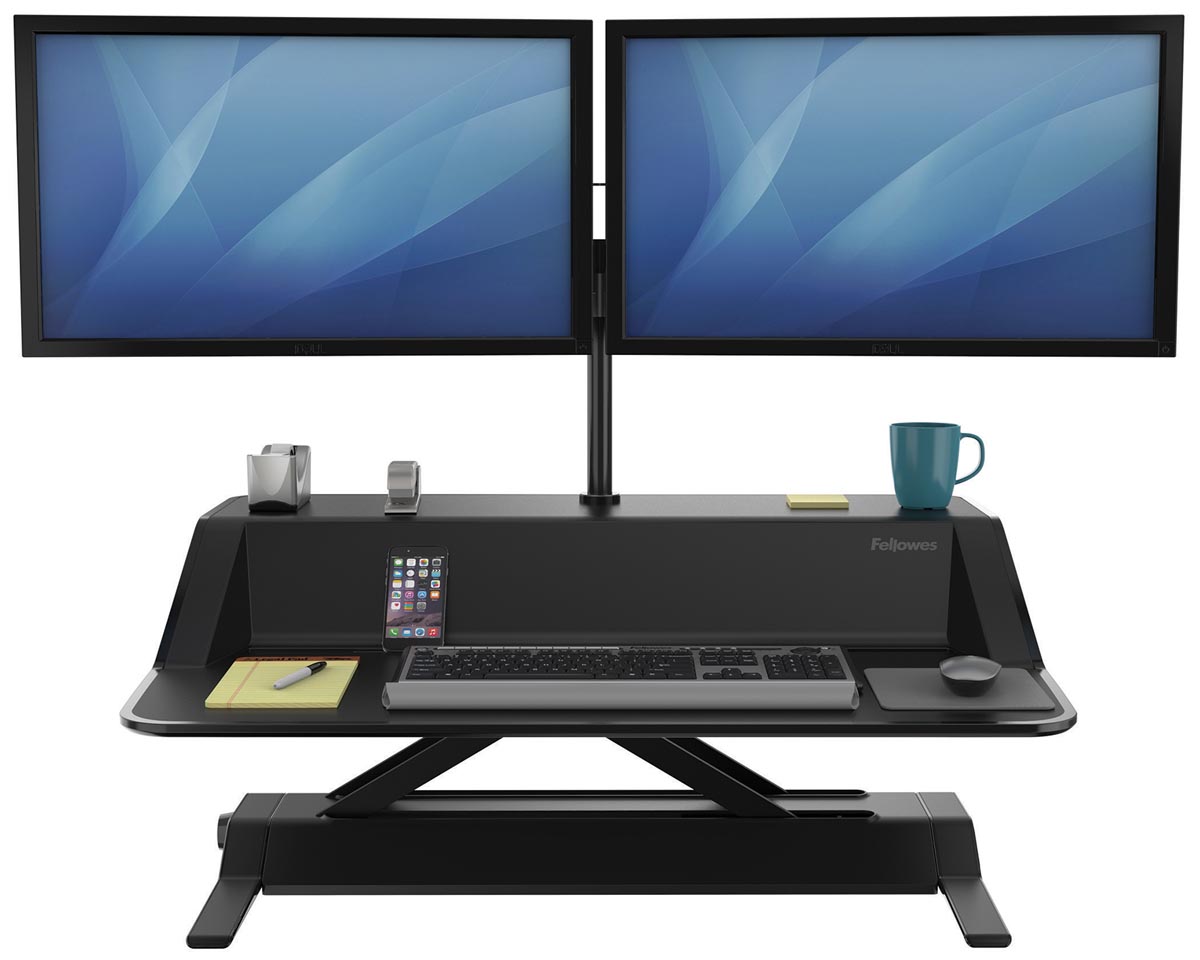 Fellowes Lotus zit-sta werkplatform, zwart