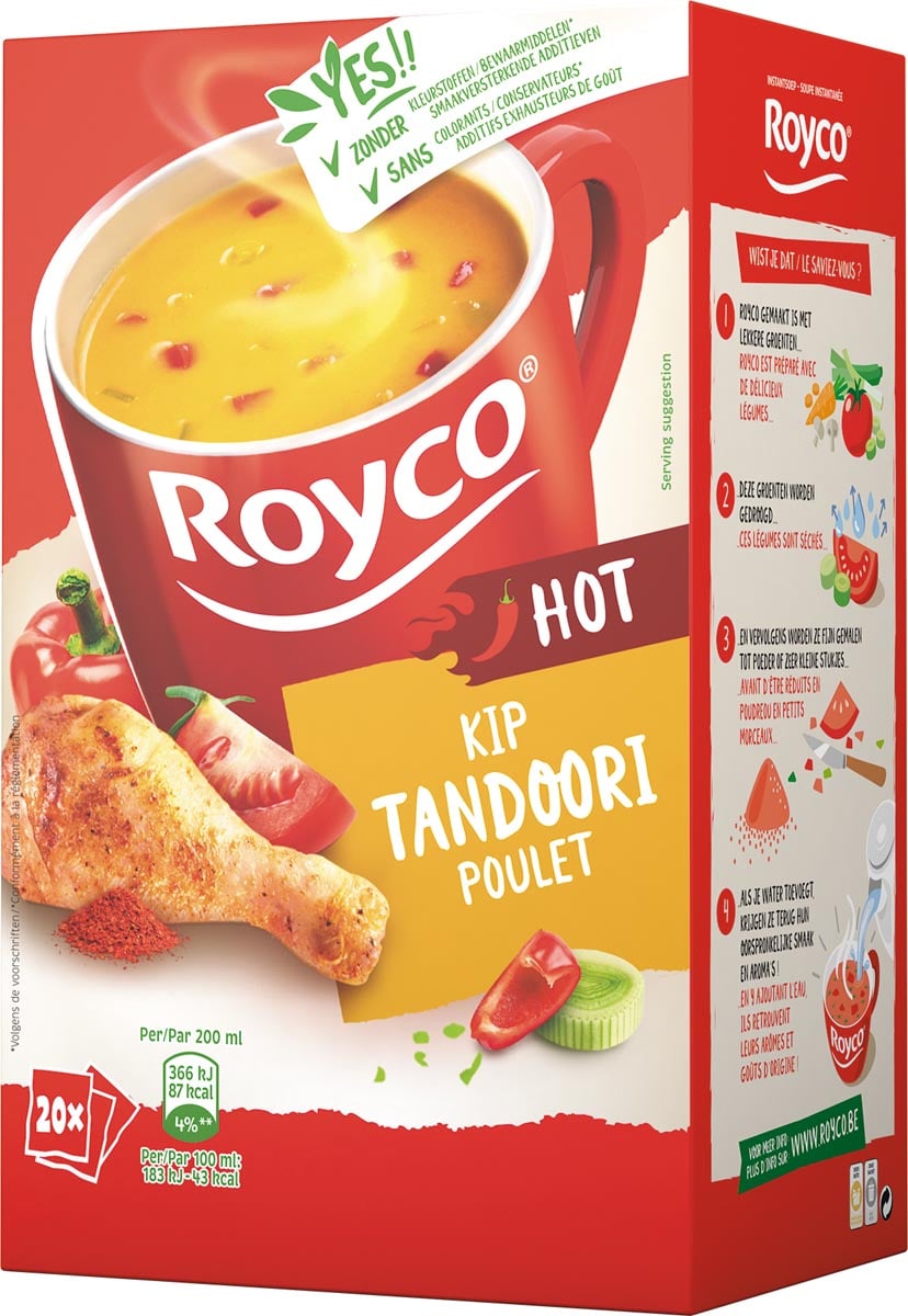Royco Minute Soup tandoori kip, pak van 20 zakjes afbeelding
