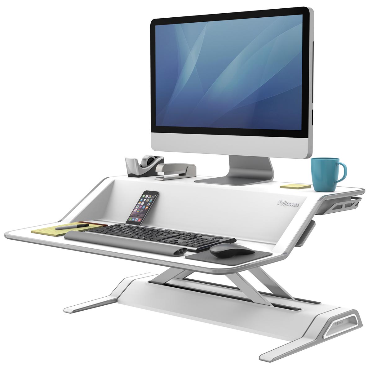 Fellowes Lotus zit-sta werkplatform, wit