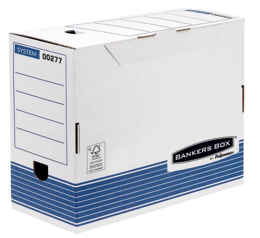Bankers Box System transfer archiefdoos, ft A4, rug van 15 cm, blauw Bankers Box System transfer archiefdoos, ft A4, rug van 15 cm, blauw