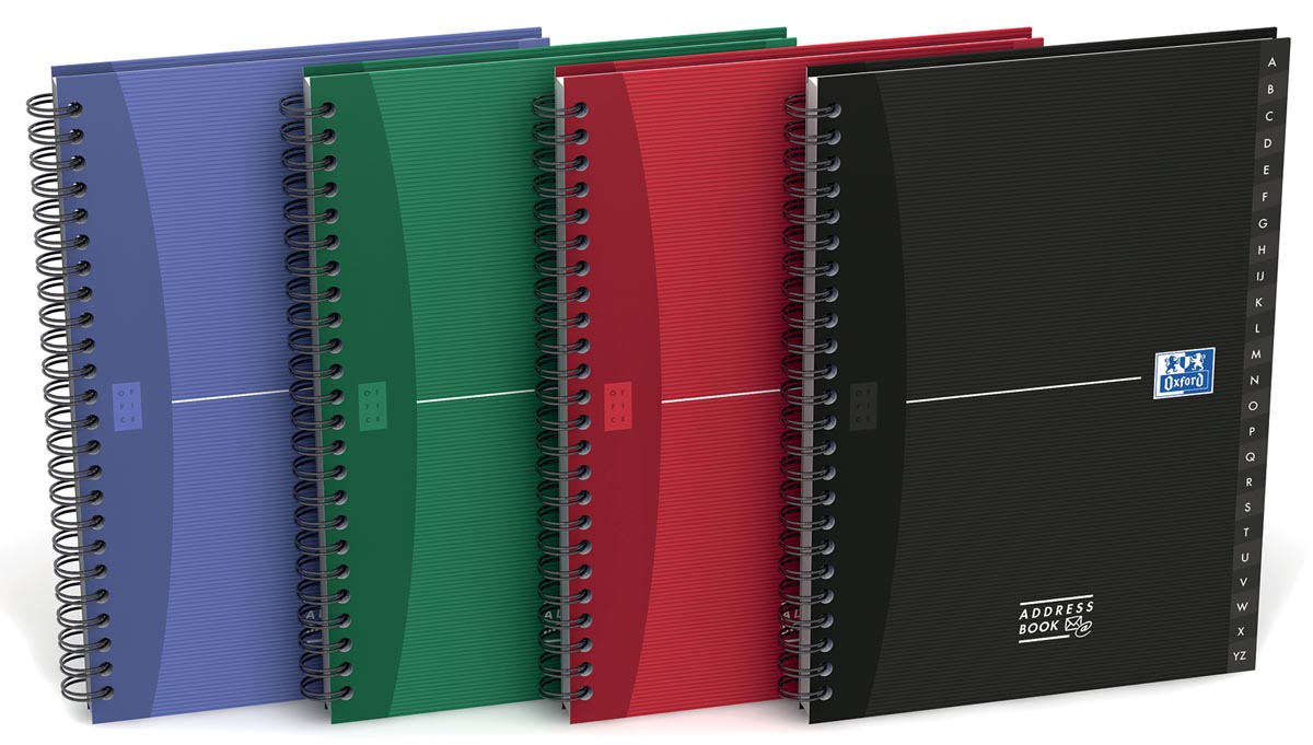 Oxford Office Essentials addressbook, 144 bladzijden, ft A5, geassorteerde kleuren