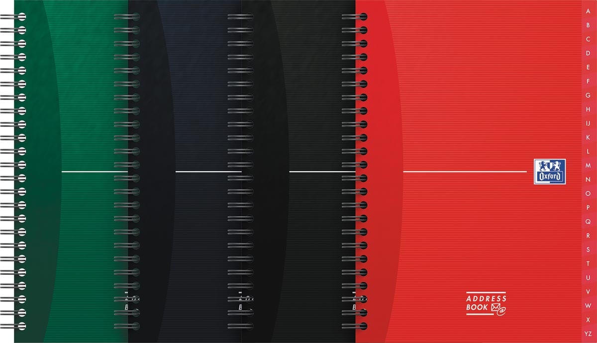 Oxford Office Essentials addressbook, 144 bladzijden, ft A5, geassorteerde kleuren afbeelding
