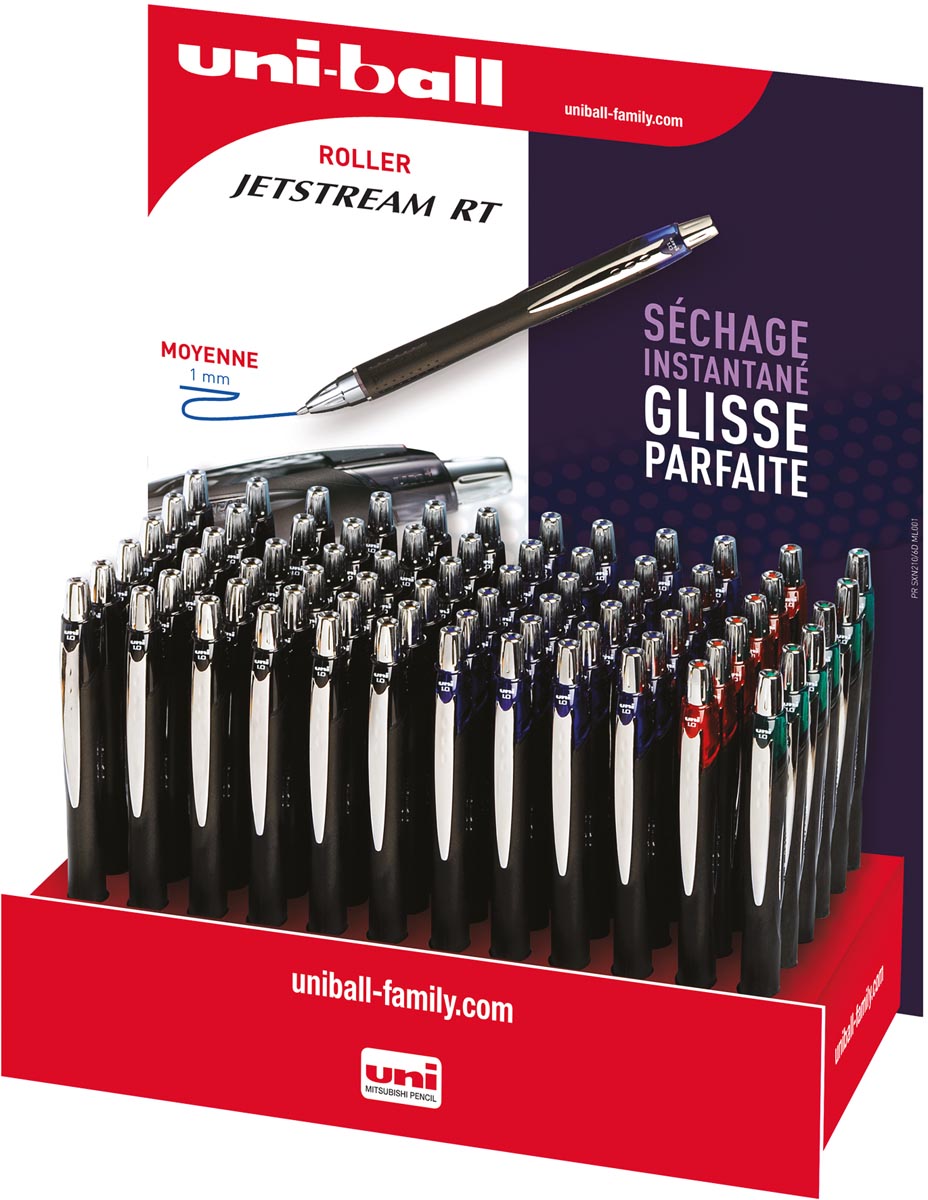 Uni-ball Jetstream roller, intrekbaar, schrijfbreedte 0,45 mm, display van 72 stuks, assorti afbeelding