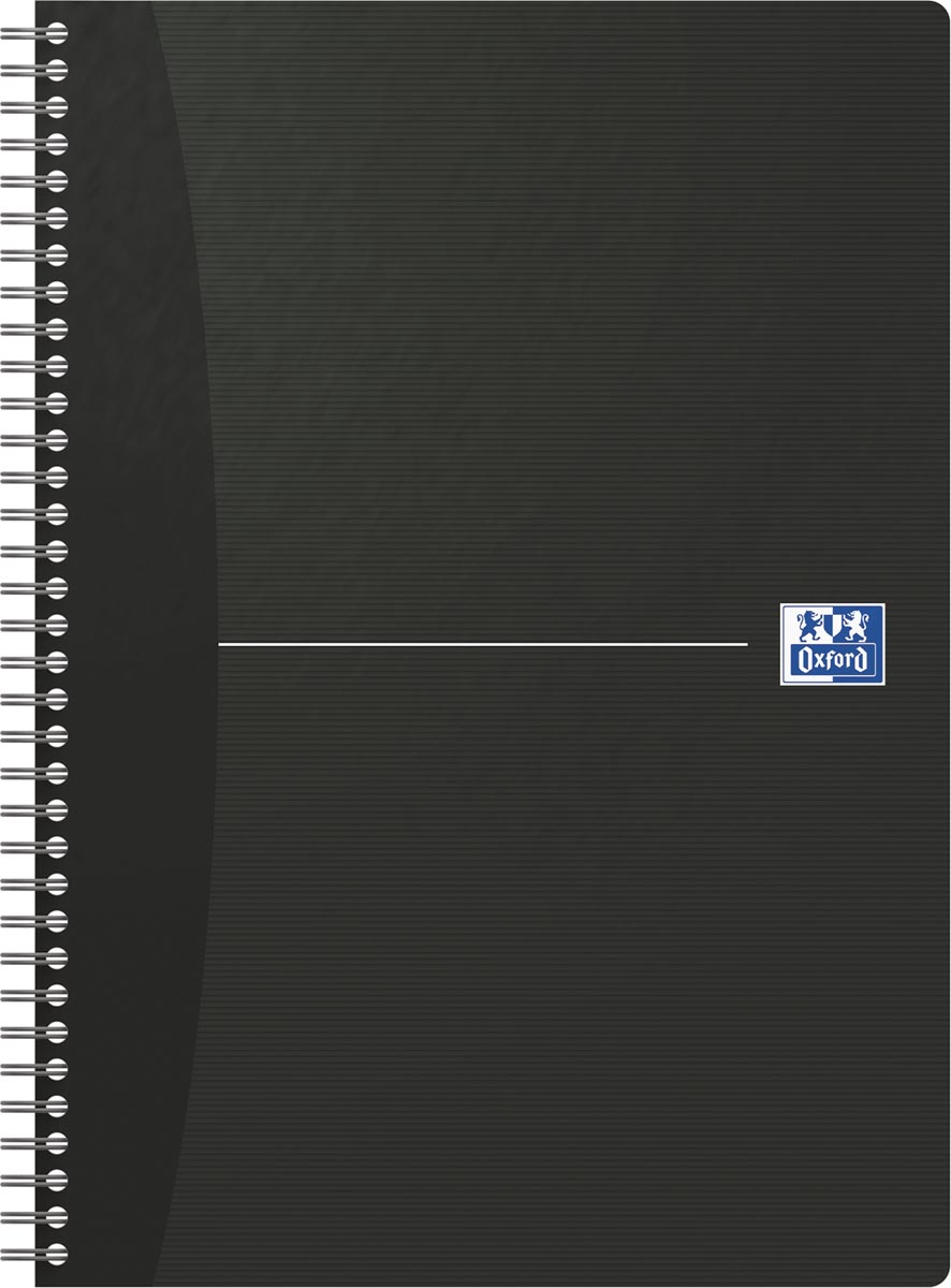 Oxford Office Essentials spiraalschrift, 180 bladzijden, ft A4, geruit 5 mm, zwart afbeelding