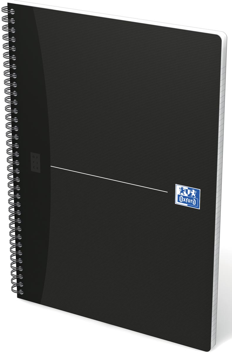 Oxford Office Essentials spiraalschrift, 180 bladzijden, ft A4, gelijnd, zwart