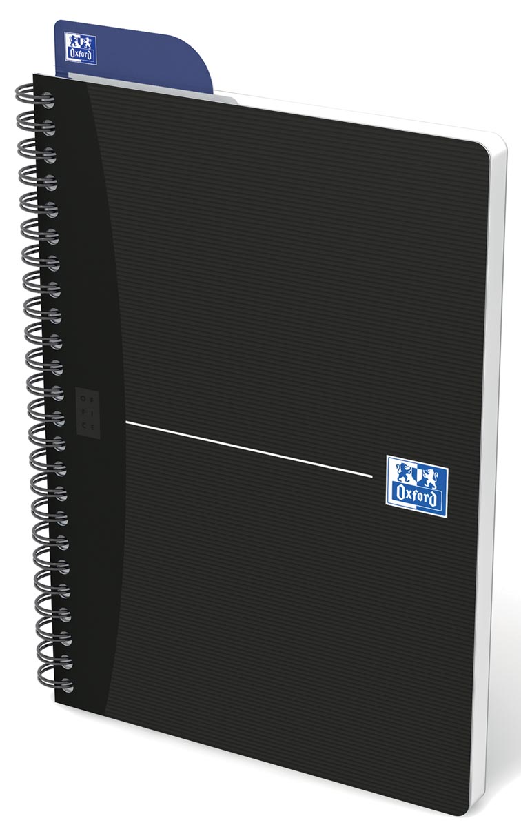 Oxford Office Essentials spiraalschrift, 180 bladzijden, ft A5, geruit 5 mm, zwart