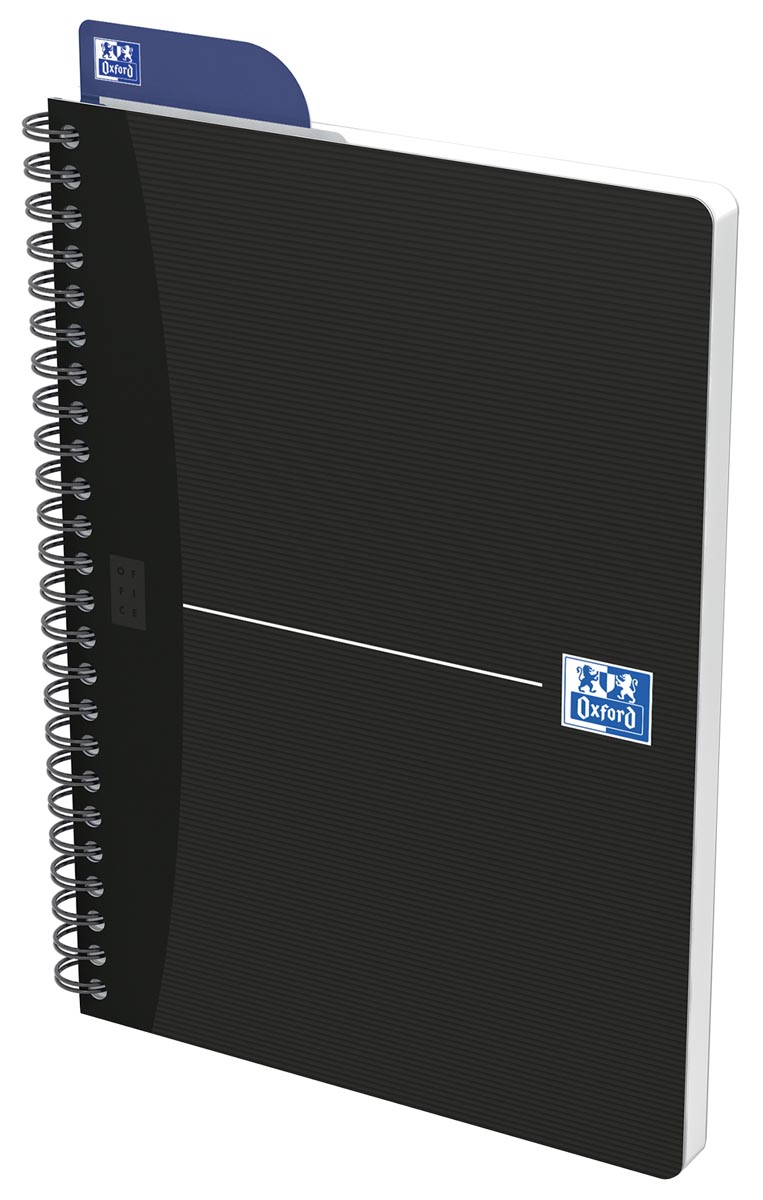 Oxford Office Essentials spiraalschrift, 180 bladzijden, ft A5, gelijnd, zwart