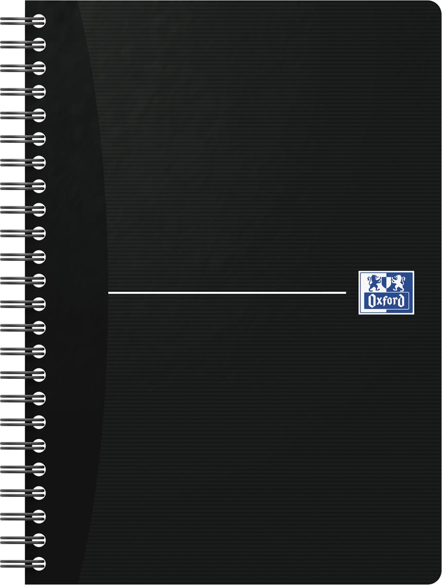Oxford Office Essentials spiraalschrift, 180 bladzijden, ft A5, gelijnd, zwart afbeelding