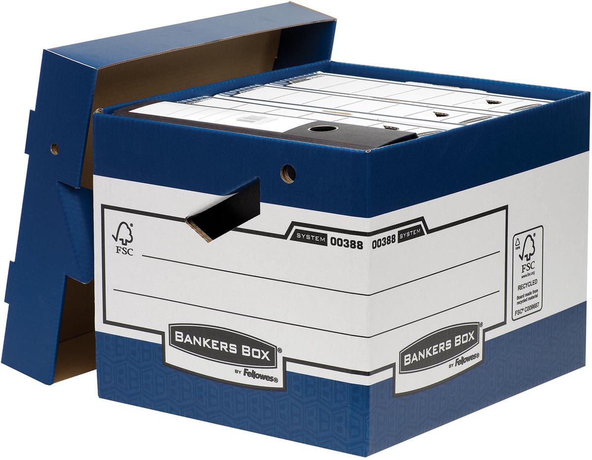 Bankers Box archiefdoos, formaat 33,3 x 29,2 x 40,4 cm, blauw afbeelding