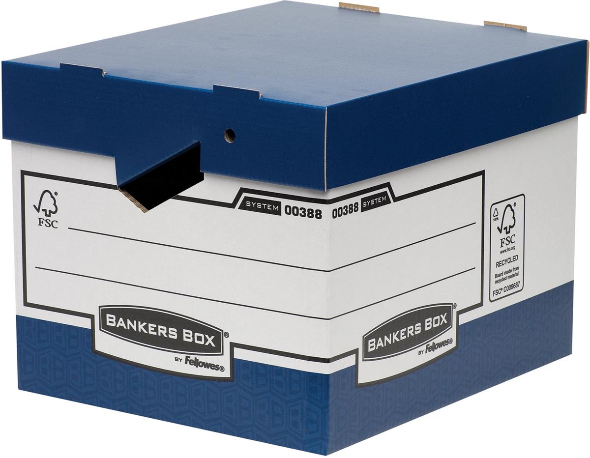 Bankers Box archiefdoos, formaat 33,3 x 29,2 x 40,4 cm, blauw