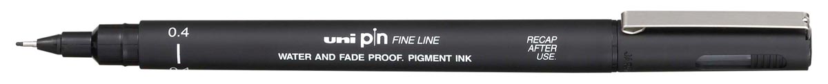 Uni-ball fineliner Pin, zwart, 0,4 mm