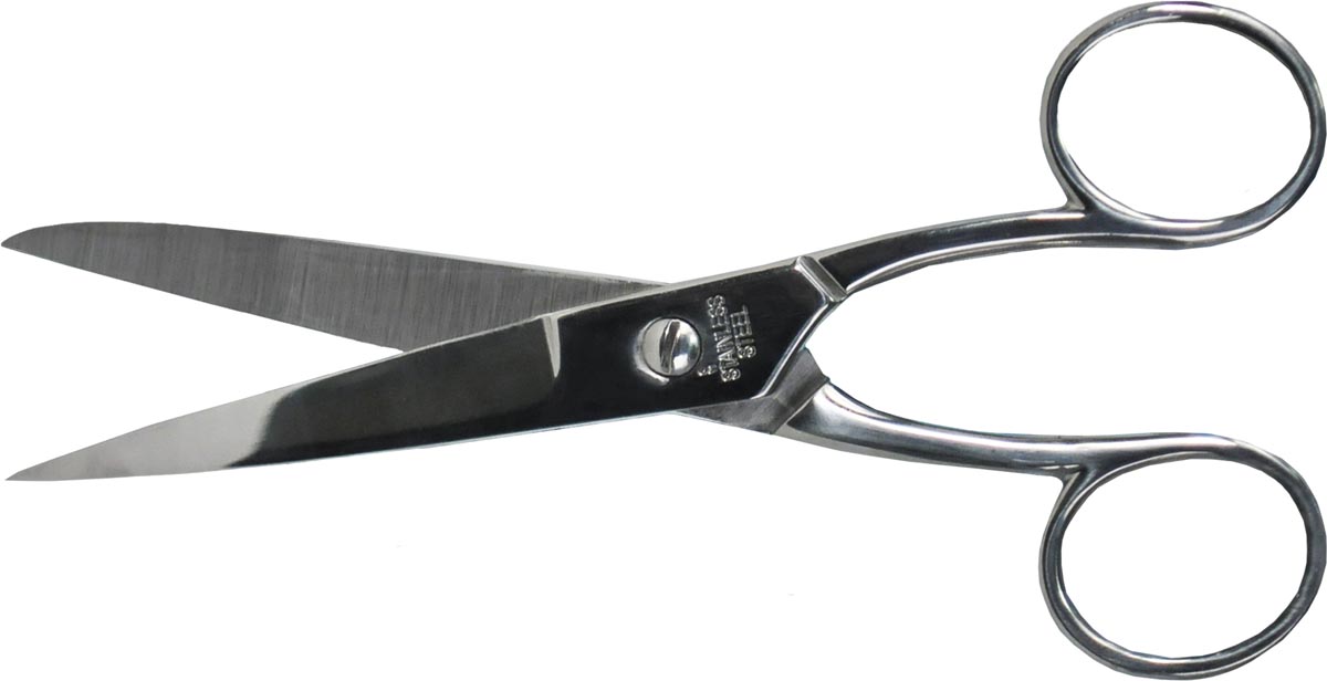 Desq schaar 15 cm, verchroomd, symmetrische ogen afbeelding