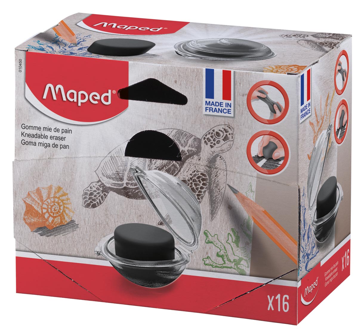 Maped kneedgum, blauwgrijs, doos van 16 stuks