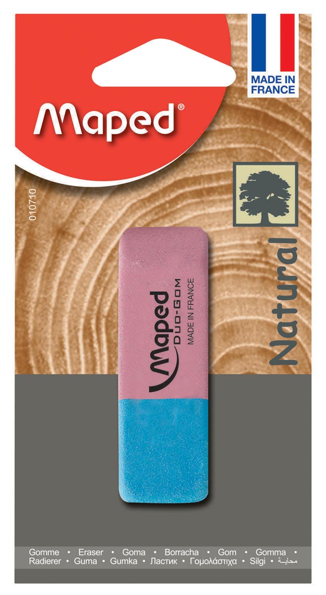 Maped gum Duo-Gom groot formaat, blister met 1 stuk