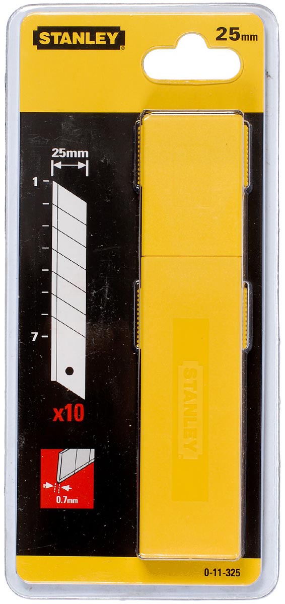 Stanley vervangmesjes voor cutter 25 mm, blister van 10 stuks afbeelding