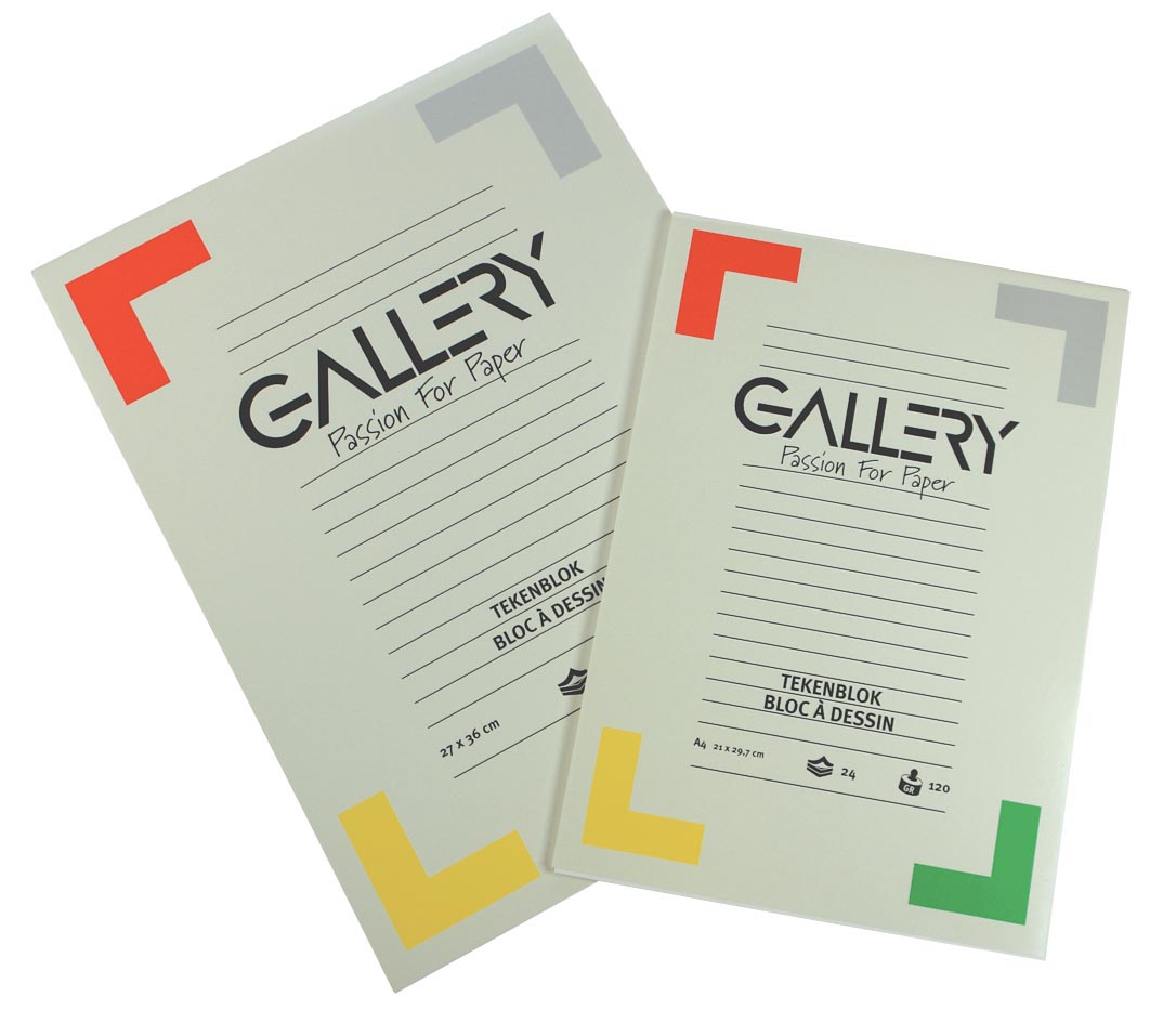Gallery tekenpapier, 120 g, ft 21 x 29,7 cm, A4, houtvrij papier, blok van 24 vel afbeelding