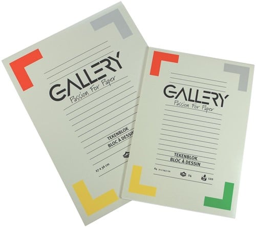 Gallery tekenpapier, 120 g, ft 21 x 29,7 cm, A4, houtvrij papier, blok van 24 vel