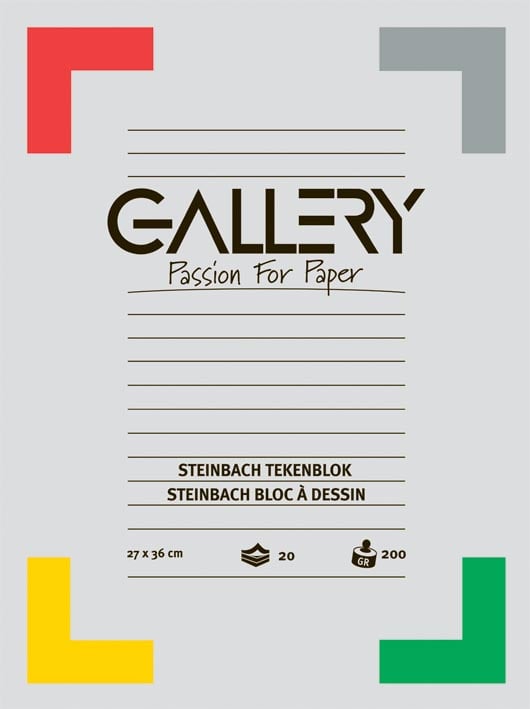 Gallery Steinbach tekenpapier, 200 g, ft 27 x 36 cm, blok van 20 vel afbeelding