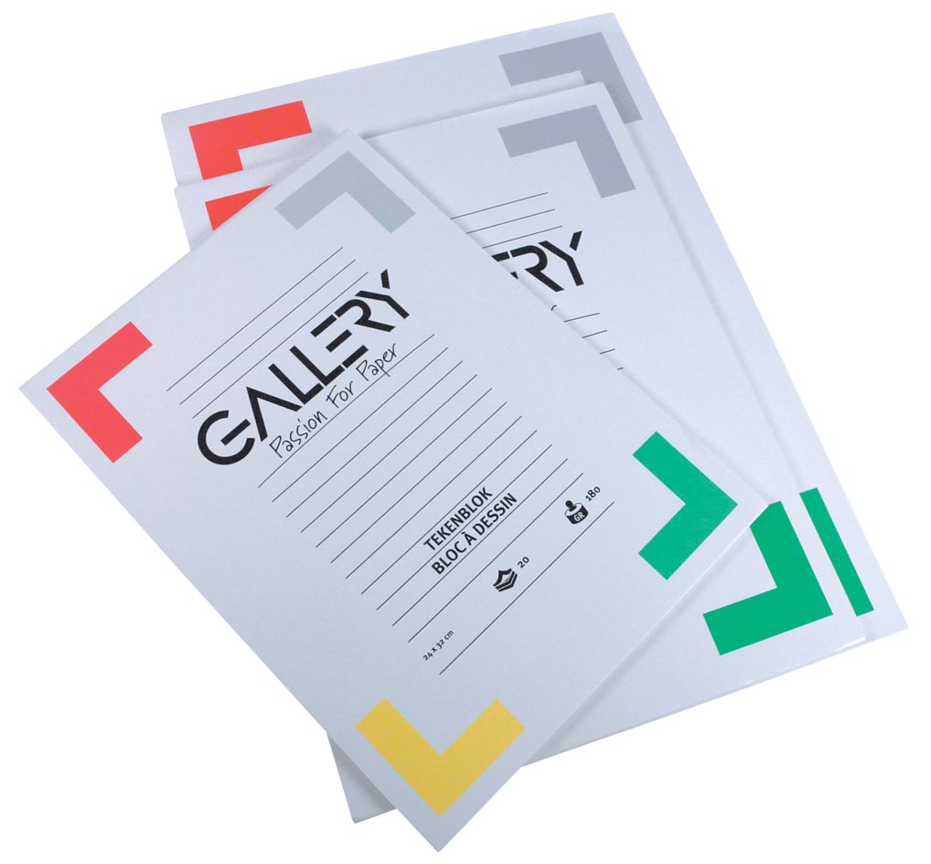 Gallery tekenpapier, 190 g, ft 24 x 32 cm, extra zwaar houtvrij papier, blok van 20 vel afbeelding