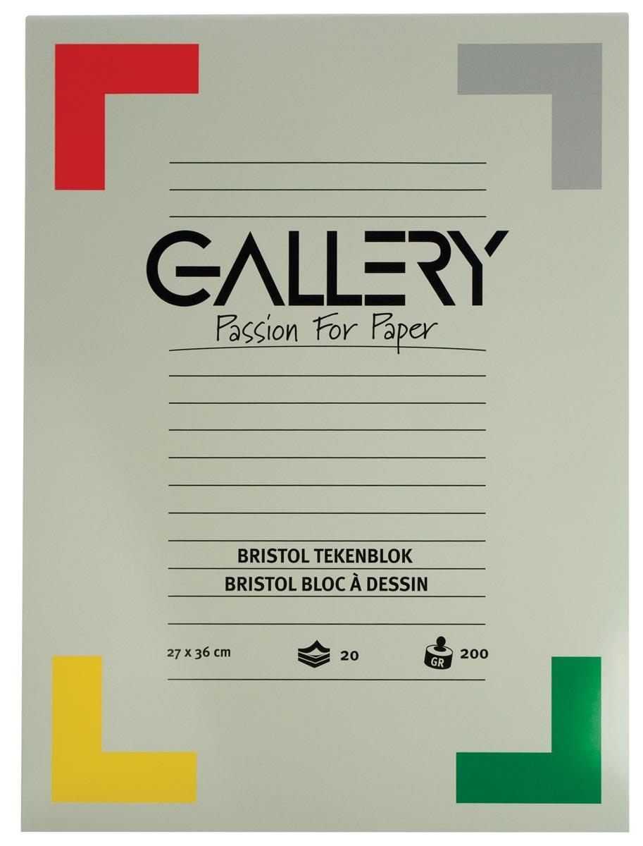 Gallery Bristol tekenpapier, 200 g, ft 27 x 36 cm, blok van 20 vel afbeelding