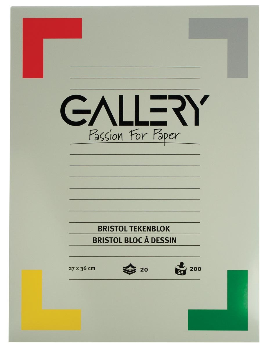 Gallery Bristol tekenpapier, 200 g, ft 27 x 36 cm, blok van 20 vel