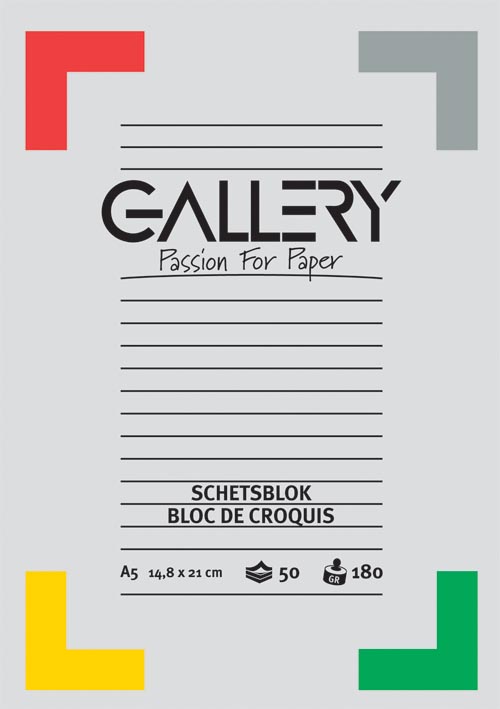 Gallery schetsblok, ft 14,8 x 21 cm (A5), 180 g/m², blok van 50 vel afbeelding
