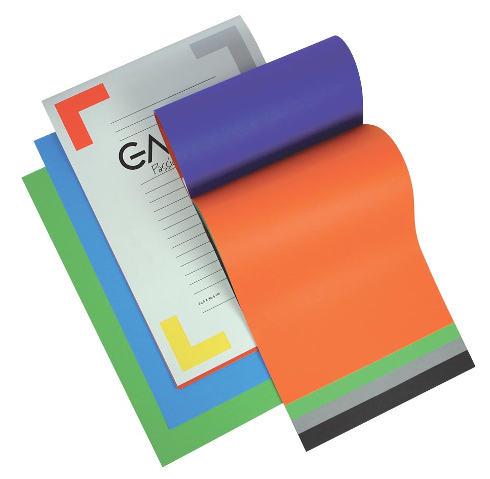 Gallery gekleurd tekenpapier Multicolor, 120 g, ft 21 x 29,7 cm, A4, blok van 20 vel afbeelding