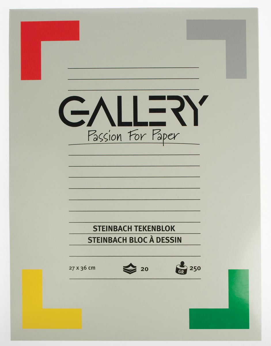 Gallery Steinbach tekenpapier, 250 g, ft 27 x 36 cm, gekorreld, blok van 20 vel afbeelding