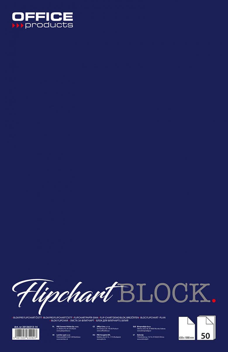 OFFICE products flip-overblok, 65 x 100 cm, 50 vel