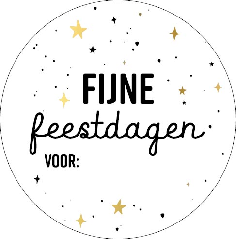 KP etiket Fijne Feestdagen voor, diameter 40 mm, rol van 250 stuks
