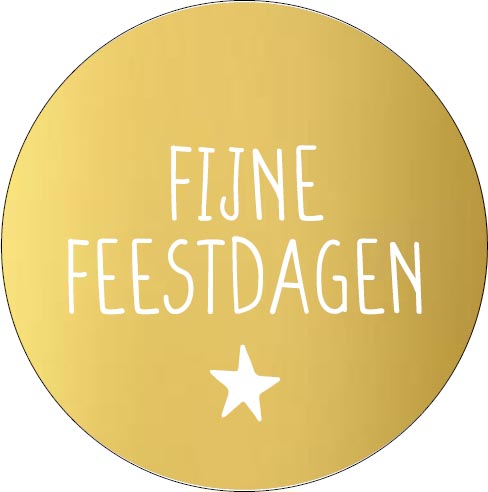 KP etiket "Fijne Feestdagen", diameter 40 mm, rol van 250 stuks