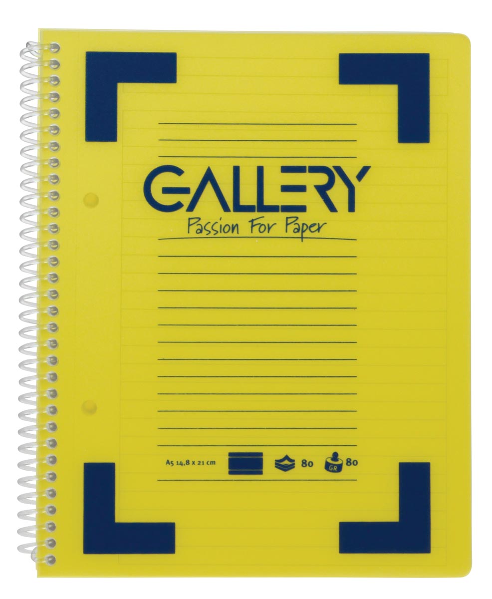 Gallery Traditional spiraalschrift ft A5, gelijnd, geassorteerde kleuren, 160 bladzijden-3