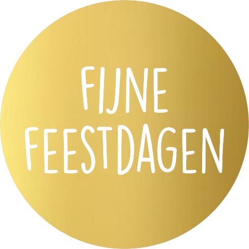 KP etiket "Fijne Feestdagen", diameter 40 mm, 2024, rol van 250 stuks