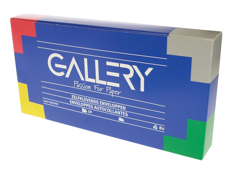Gallery enveloppen ft 114 x 229 mm, stripsluiting, doos van 50 stuks