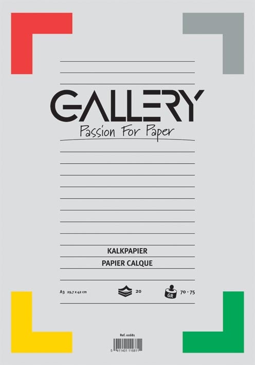 Gallery kalkpapier, ft 29,7 x 42 cm (A3), blok van 20 vel afbeelding
