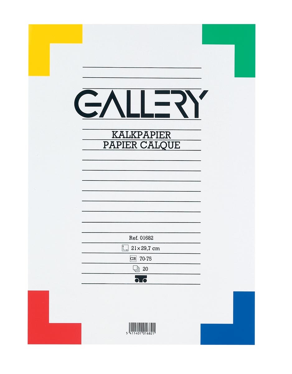 Gallery kalkpapier, ft 21 x 29,7 cm (A4), blok van 20 vel afbeelding