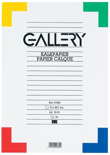 Gallery kalkpapier, ft 21 x 29,7 cm (A4), blok van 20 vel
