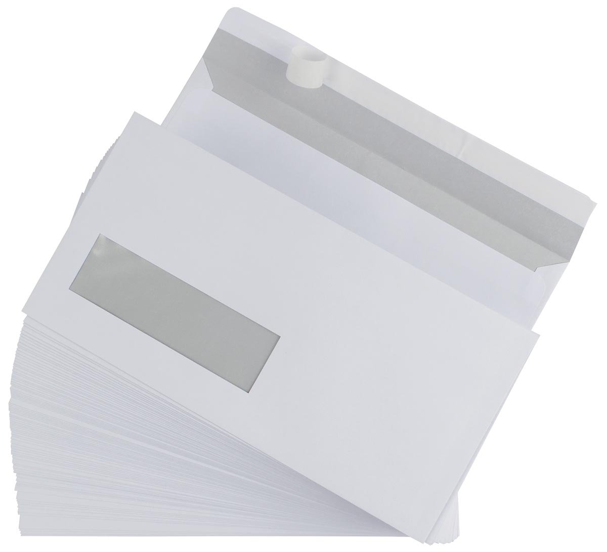 Gallery enveloppen ft 110 x 220 mm, venster links, stripsluiting, doos van 500 stuks afbeelding