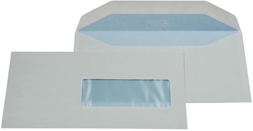 Gallery enveloppen ft 114 x 229 mm, met venster rechts (ft 40 x 110 mm), gegomd, doos van 500 stuks