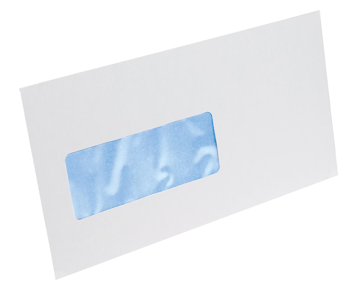 Gallery enveloppes, ft 114 x 229 mm, bande adhésive, fenêtre à gauche (ft 40 x 110 mm)
