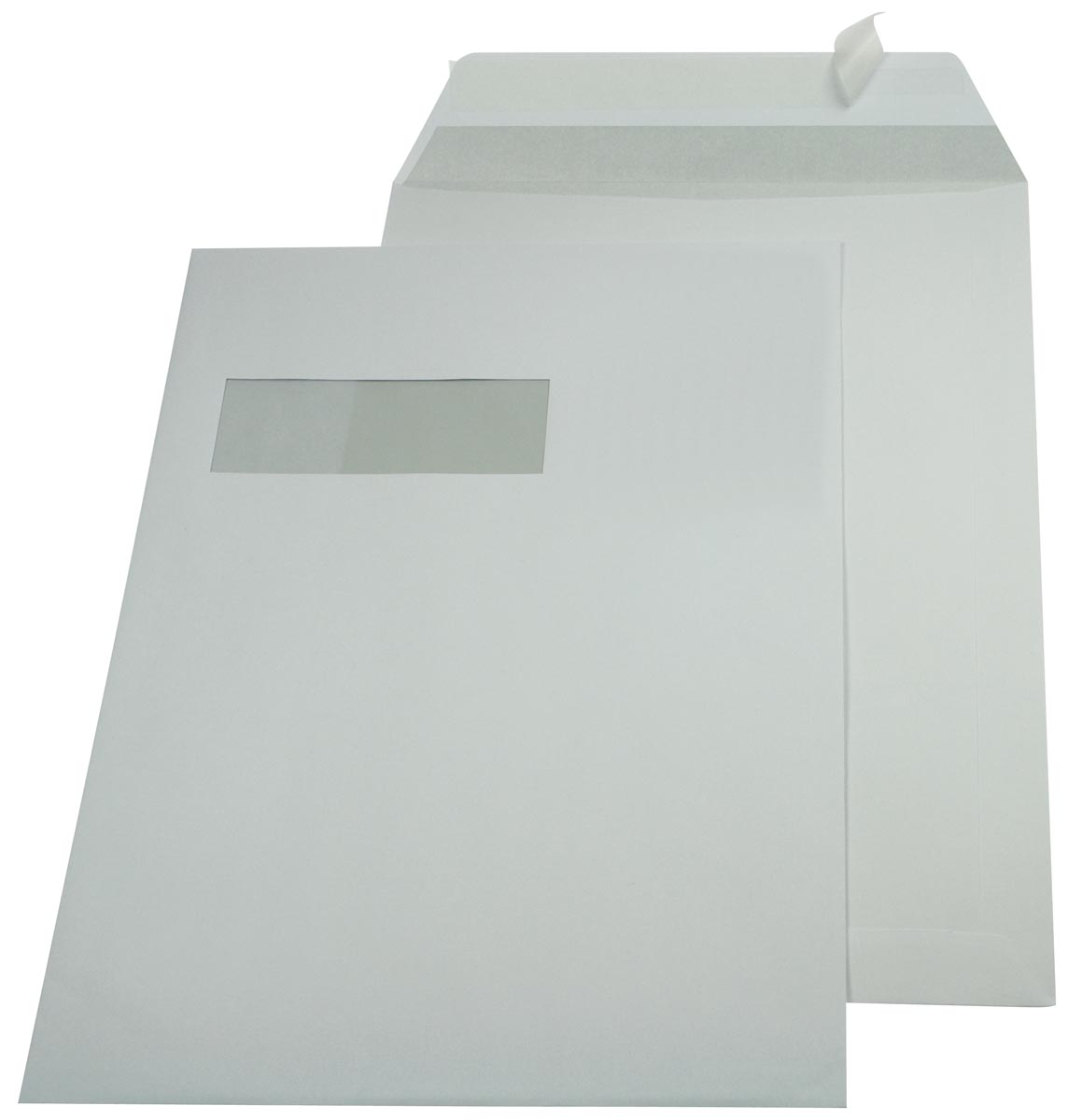 Gallery enveloppen ft 229 x 324 mm, venster links, stripsluiting, binnenzijde grijs, doos van 250 stuks afbeelding
