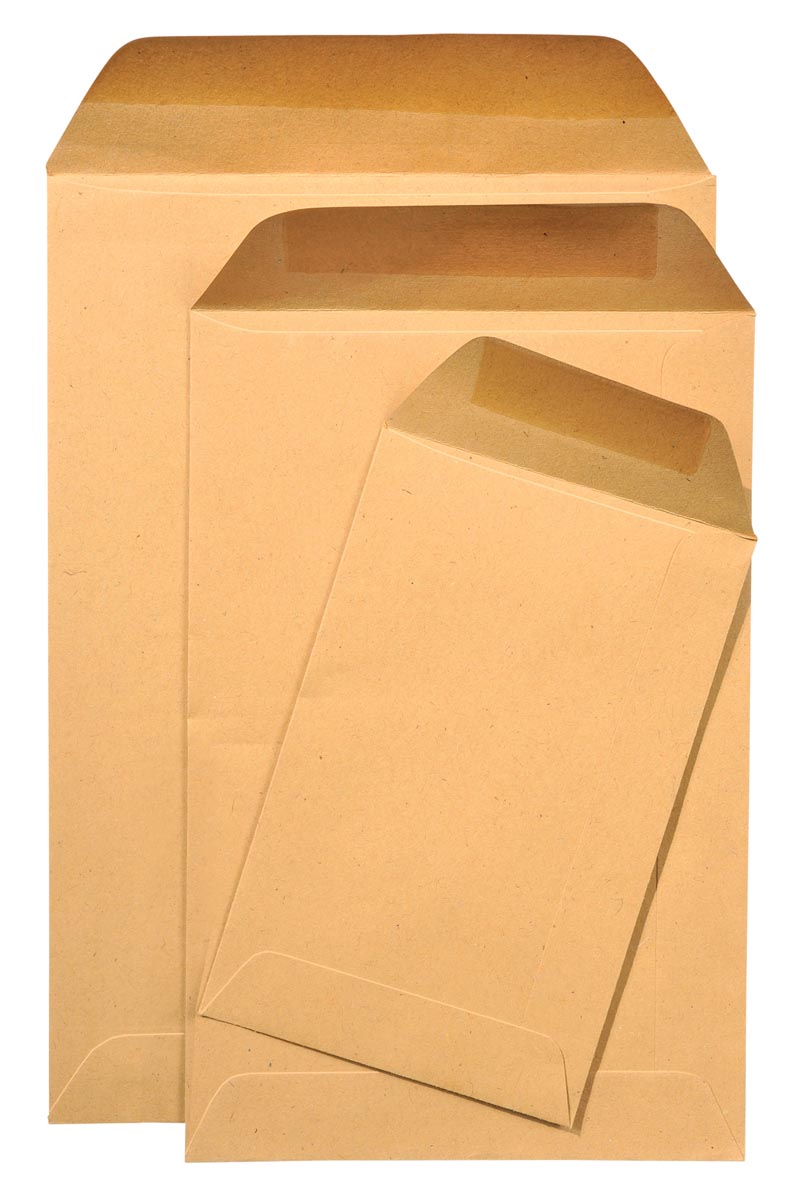 Gallery loonzakjes ft 114 x 162 mm, gegomd, bruine kraft, doos van 1000 stuks afbeelding