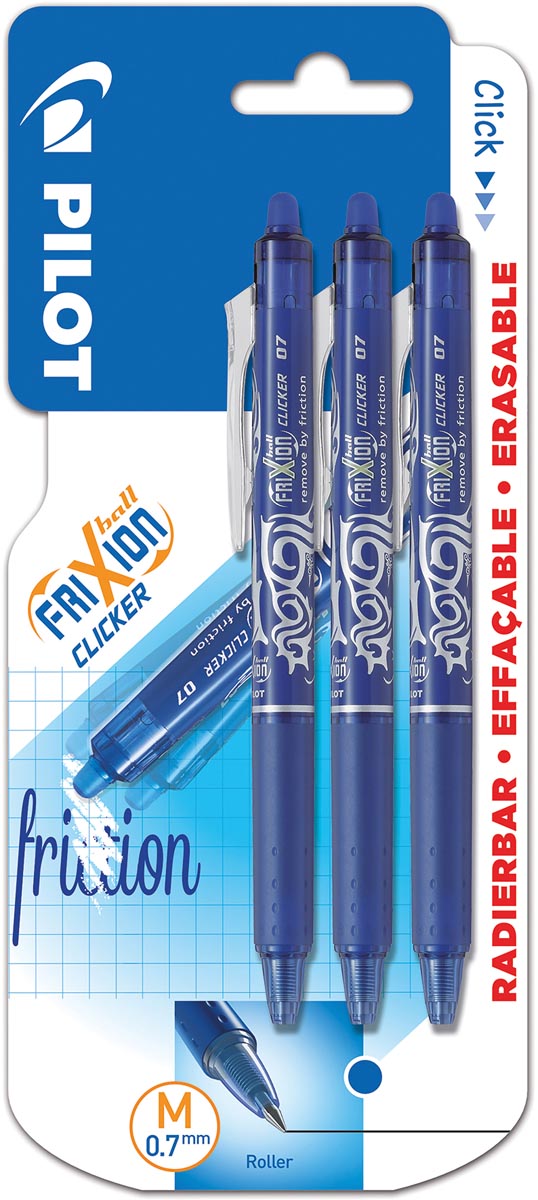 Blister Frixion Ball Clicker 0,7 X 3 Blauw