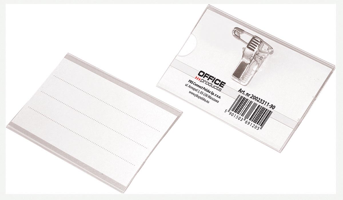 OFFICE products badge met combiklem, 90 x 57 mm afbeelding