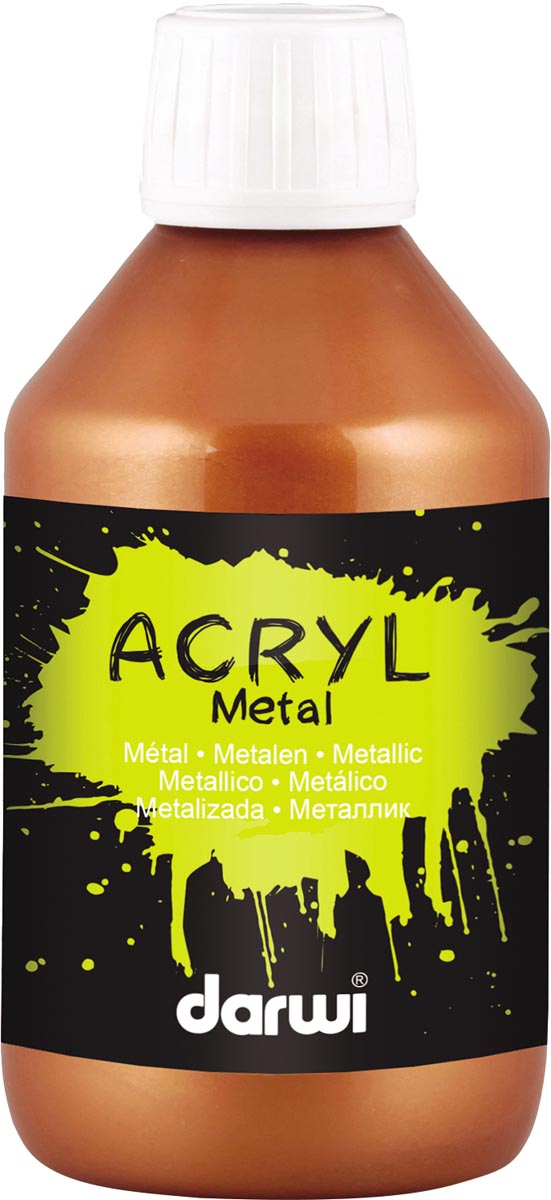 Darwi acrylverf Metal effect, flacon van 250 ml, brons afbeelding