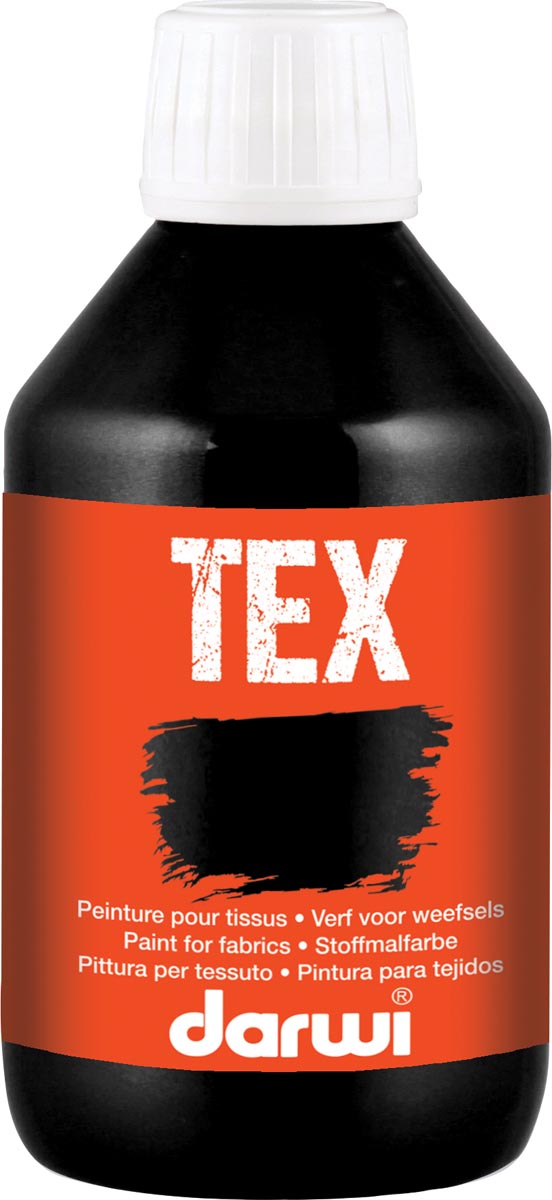 Darwi textielverf Tex, 250 ml, zwart Darwi textielverf Tex, 250 ml, zwart
