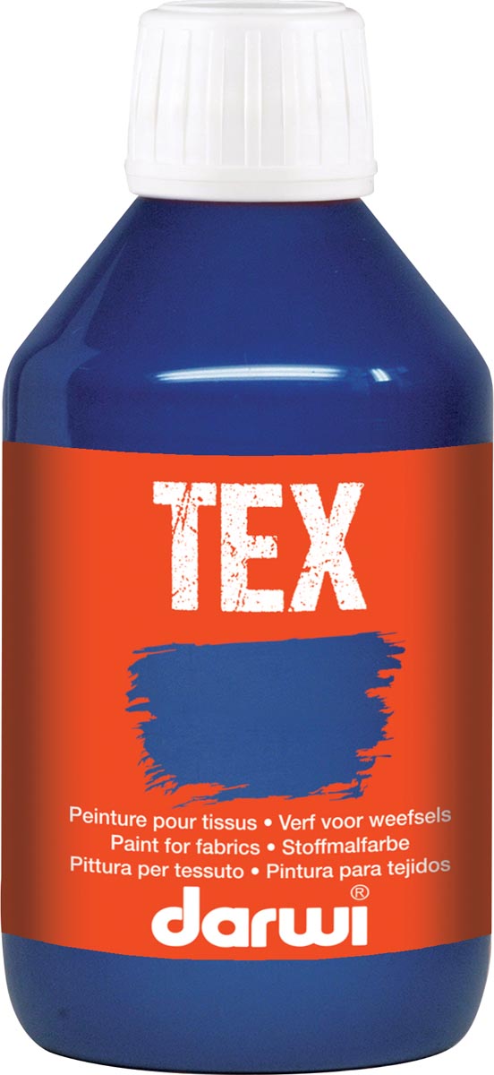 Darwi textielverf Tex, 250 ml, ultramarijn Darwi textielverf Tex, 250 ml, ultramarijn