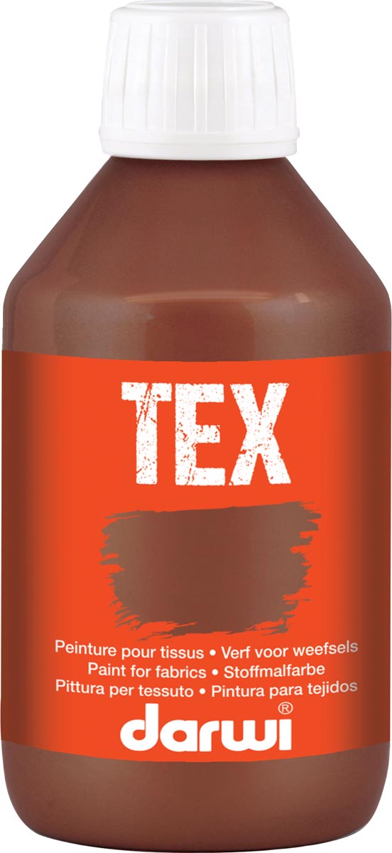 Darwi textielverf Tex, 250 ml, donkerbruin Darwi textielverf Tex, 250 ml, donkerbruin