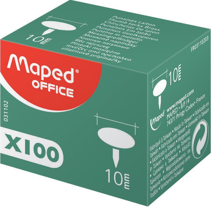 Maped Punaises Koper 10 Mm Doos Van 100 Stuks huismerk kopen in de aanbieding Maped Punaises Koper 10 Mm Doos Van 100 Stuks huismerk kopen in de aanbieding
